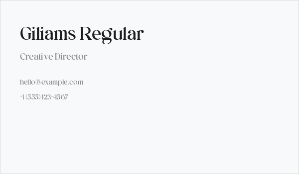 Giliams Regular Business Card