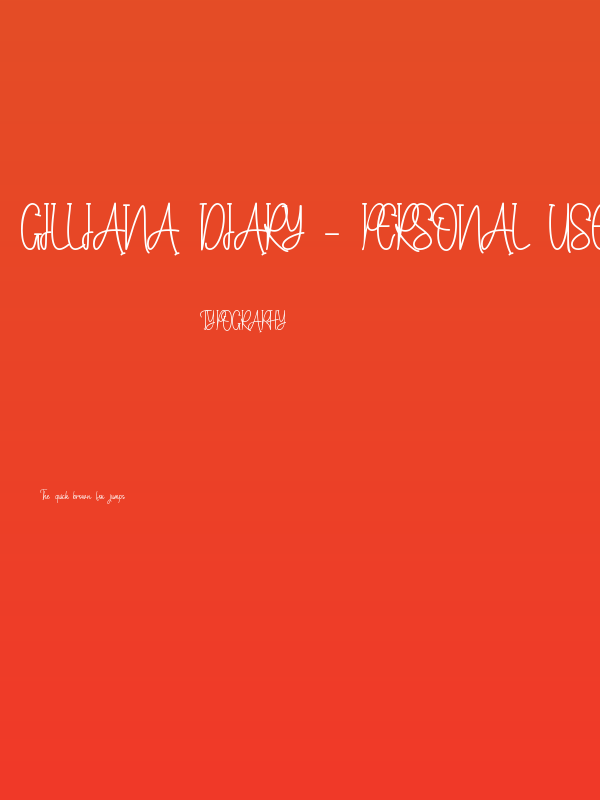 Gilliana Diary - Personal Use Poster