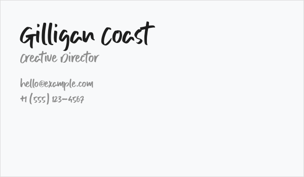 Gilligan Coast Business Card