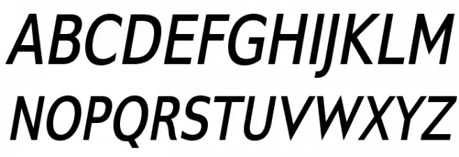 GilliusADF-BoldCondItalic 字体 大写