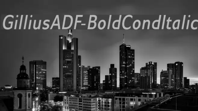 GilliusADF-BoldCondItalic Font examples