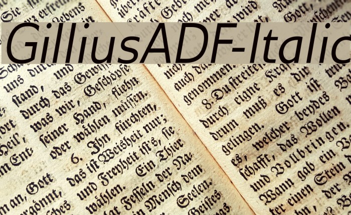 GilliusADF-Italic Font examples