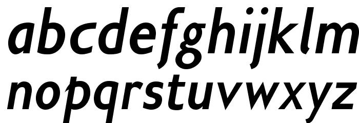 GilliusADFNo2-BoldCondItalic Font LOWERCASE
