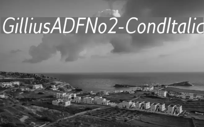 GilliusADFNo2-CondItalic Font examples