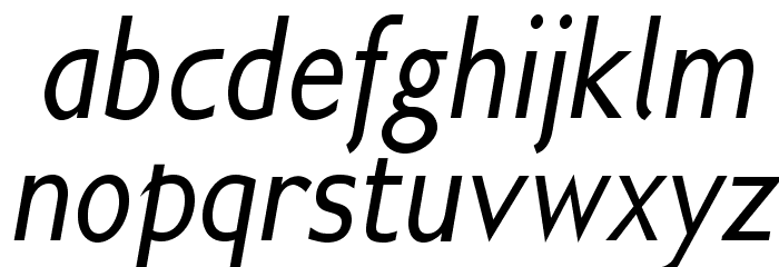 GilliusADFNo2-CondItalic Font LOWERCASE