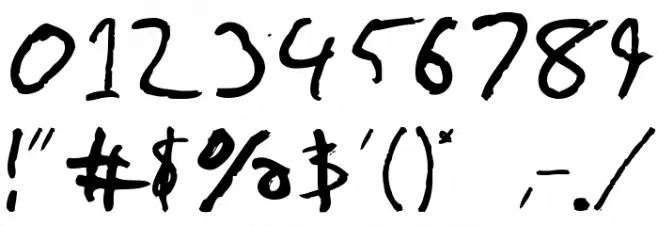 Gimp Scribble Font OTHER CHARS