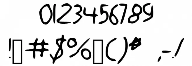 Gimp_Mousewriting Font OTHER CHARS