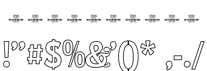 Gin And Tonic Out PERSONAL Regular Font OTHER CHARS