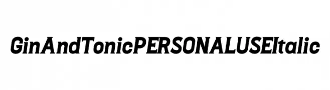 Gin And Tonic PERSONAL USE Italic  Fuentes Gratis Descargar