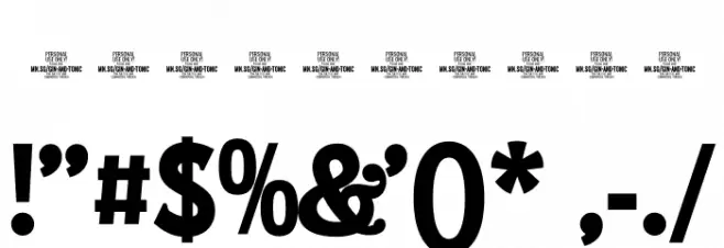 Gin And Tonic PERSONAL USE Regular Font OTHER CHARS