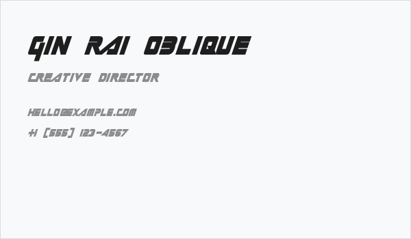 Gin Rai Oblique Business Card