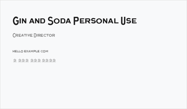 Gin and Soda Personal Use Business Card