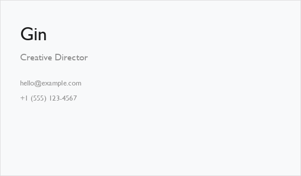 Gin Business Card