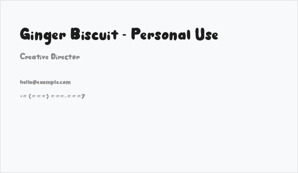 Ginger Biscuit - Personal Use Business Card