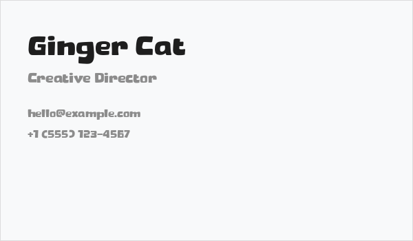 Ginger Cat Business Card
