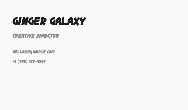 Ginger Galaxy Business Card