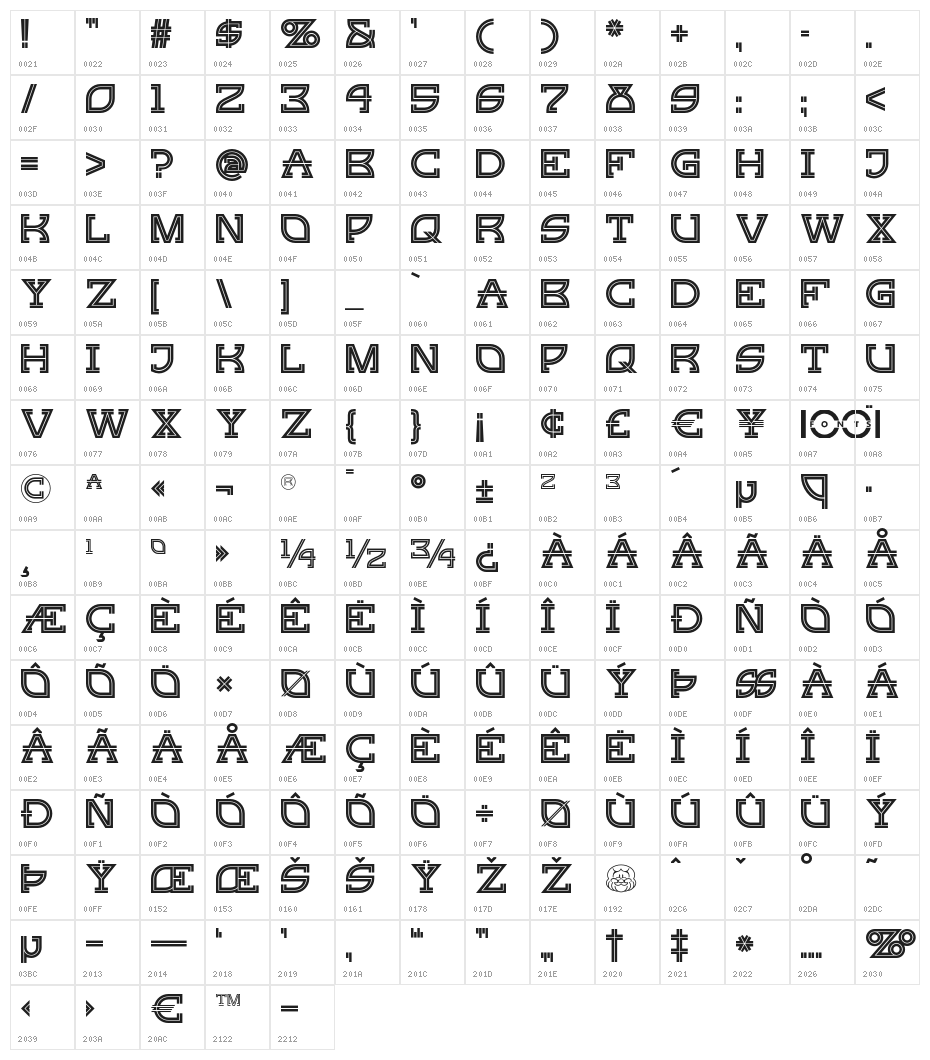 GingerPeachyNF Character Map