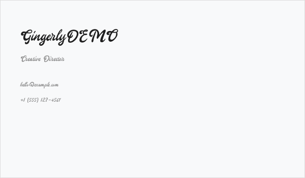 GingerlyDEMO Business Card