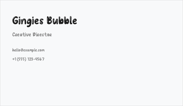 Gingies Bubble Business Card