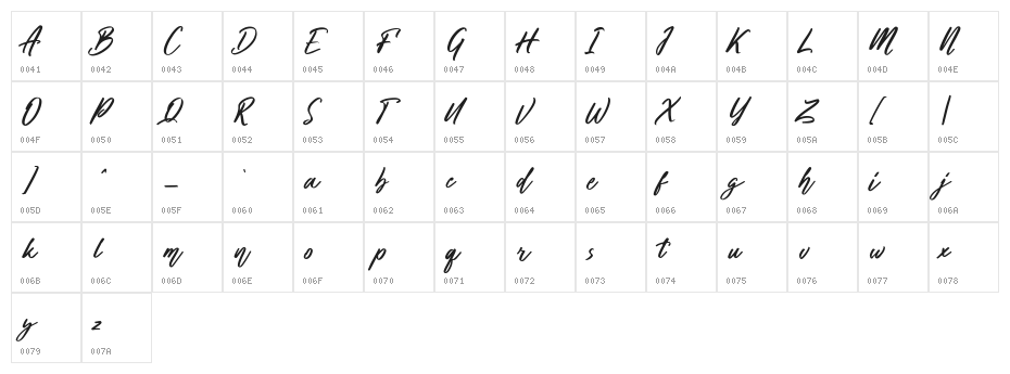 Ginloops Free Regular Character Map