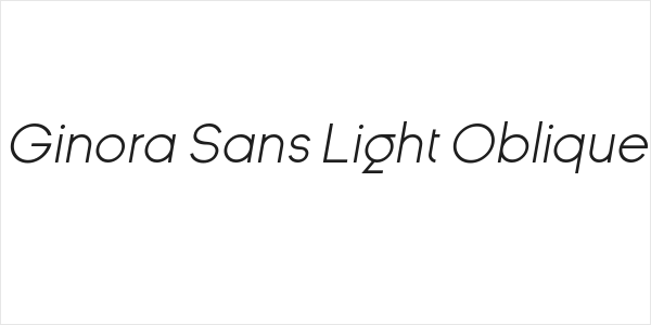 Ginora Sans Light Oblique Logo