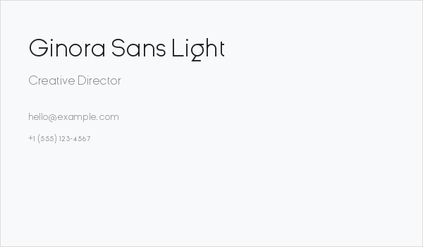 Ginora Sans Light Business Card