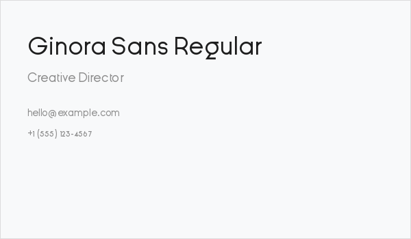 Ginora Sans Regular Business Card