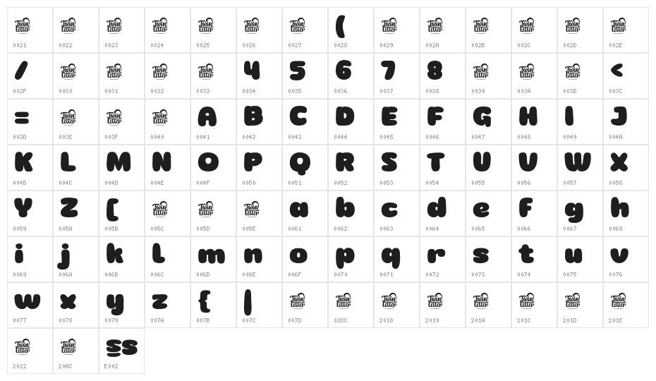 Ginuk-Regular Character Map