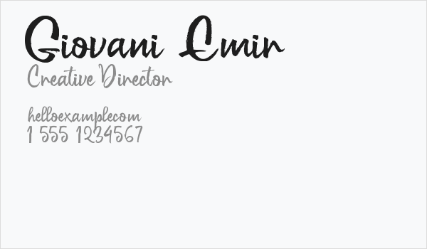 Giovani Emir Business Card