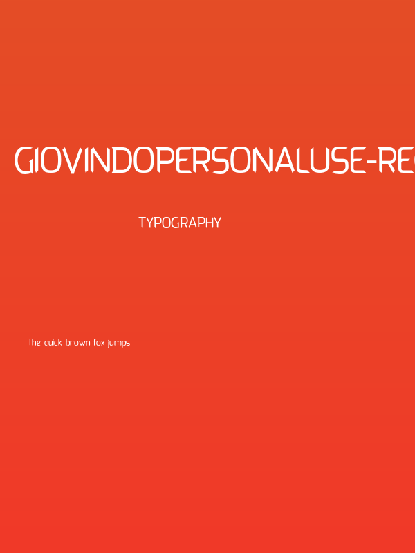 GiovindoPersonalUse-Regular Poster