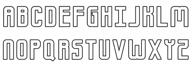 Gipfel Outline Schriftart Groß