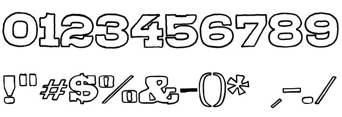 Gipsiero-Owtline Font OTHER CHARS