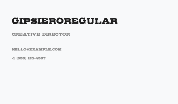 GipsieroRegular Business Card