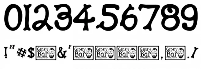 Gipsy Bar Font OTHER CHARS