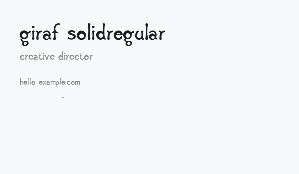 Giraf SolidRegular Business Card