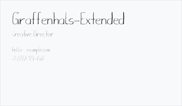 Giraffenhals-Extended Business Card