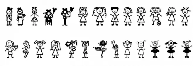 Girl Characters 字体 大写