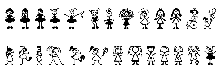 Girl Characters Fonte MINÚSCULAS