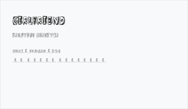 Girlfriend Business Card