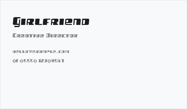 Girlfriend Business Card
