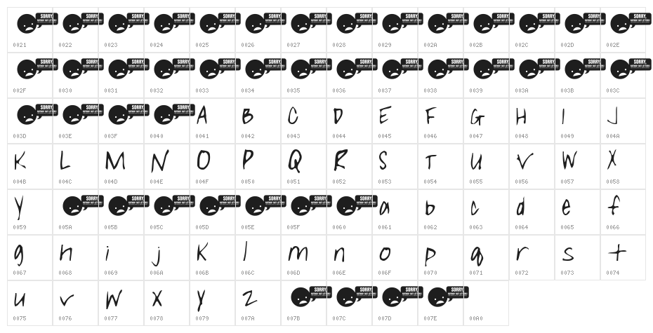 GirlieLeslie Character Map