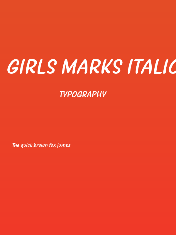 Girls Marks Italic Poster