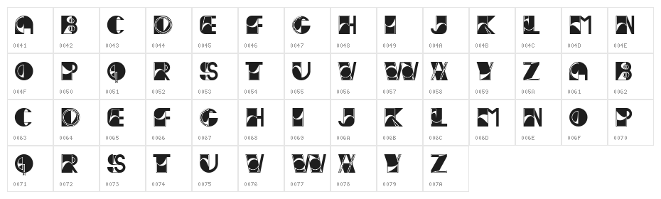 Girls from the Forest Regular Character Map