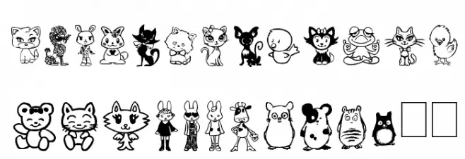 Girly Toons Fonte MAIÚSCULAS
