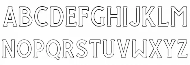 Giroud Free Outline Caratteri MAIUSCOLE