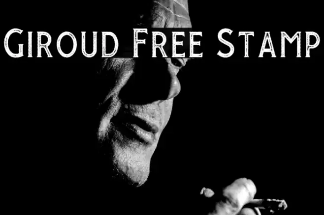 Giroud Free Stamp Font examples