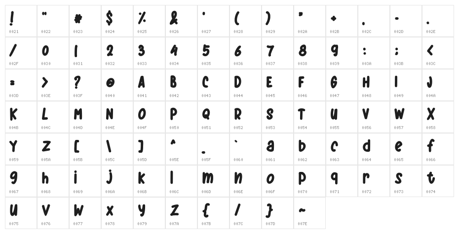 Gisela FREE Character Map