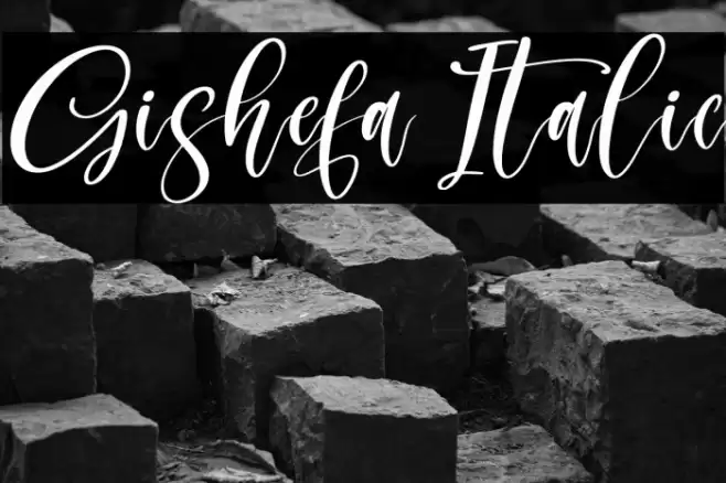 Gishefa Italic Schriftart examples