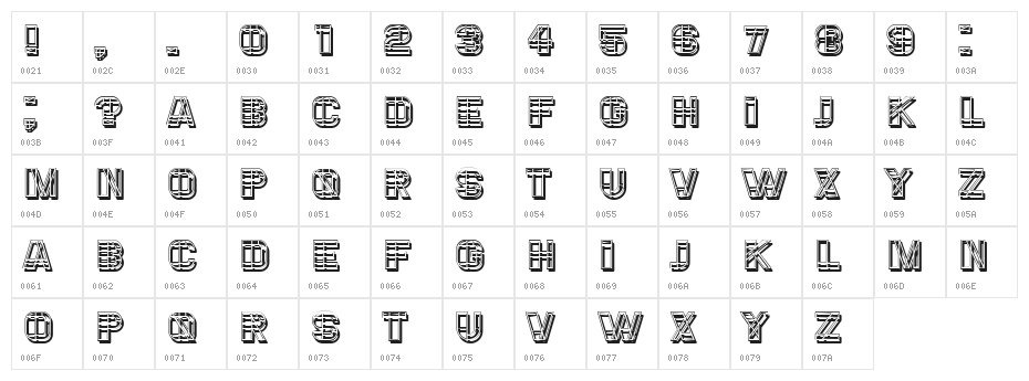 Gismo Regular Character Map