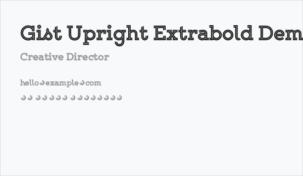 Gist Upright Extrabold Demo Business Card